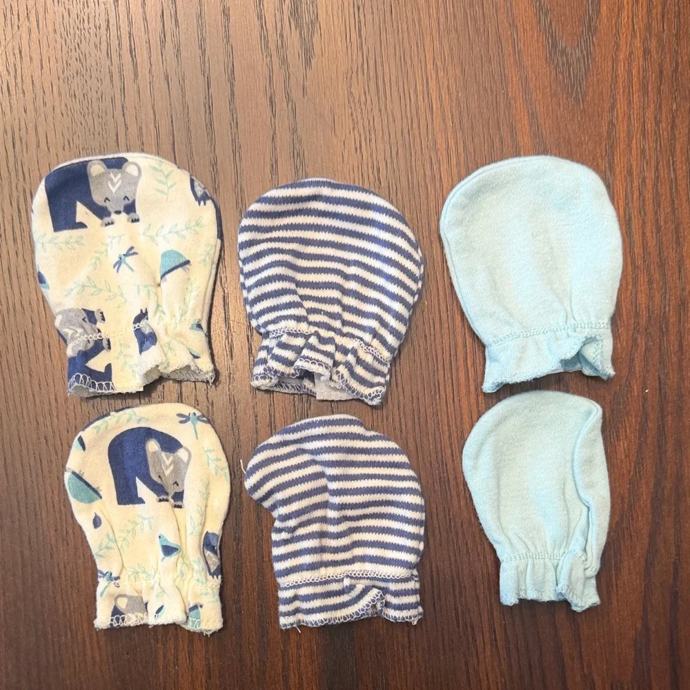Touched by Nature Organic Cotton Baby Set 8 Pc Outfit Bundle 0-6M Blue